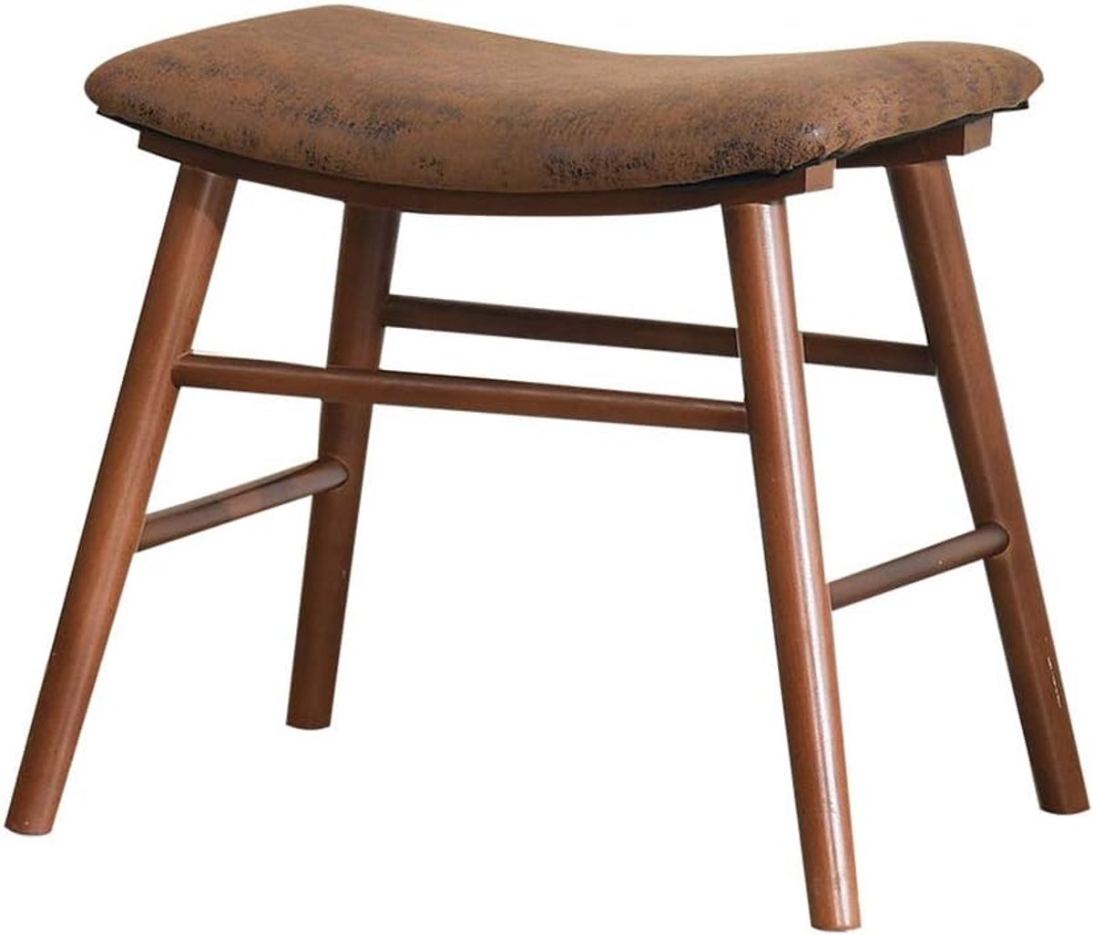 Houten Kruk - Voetenbankje - Ontspannen Zitten - Concaaf Zitvlak - 44x31x43 cm - Bruin