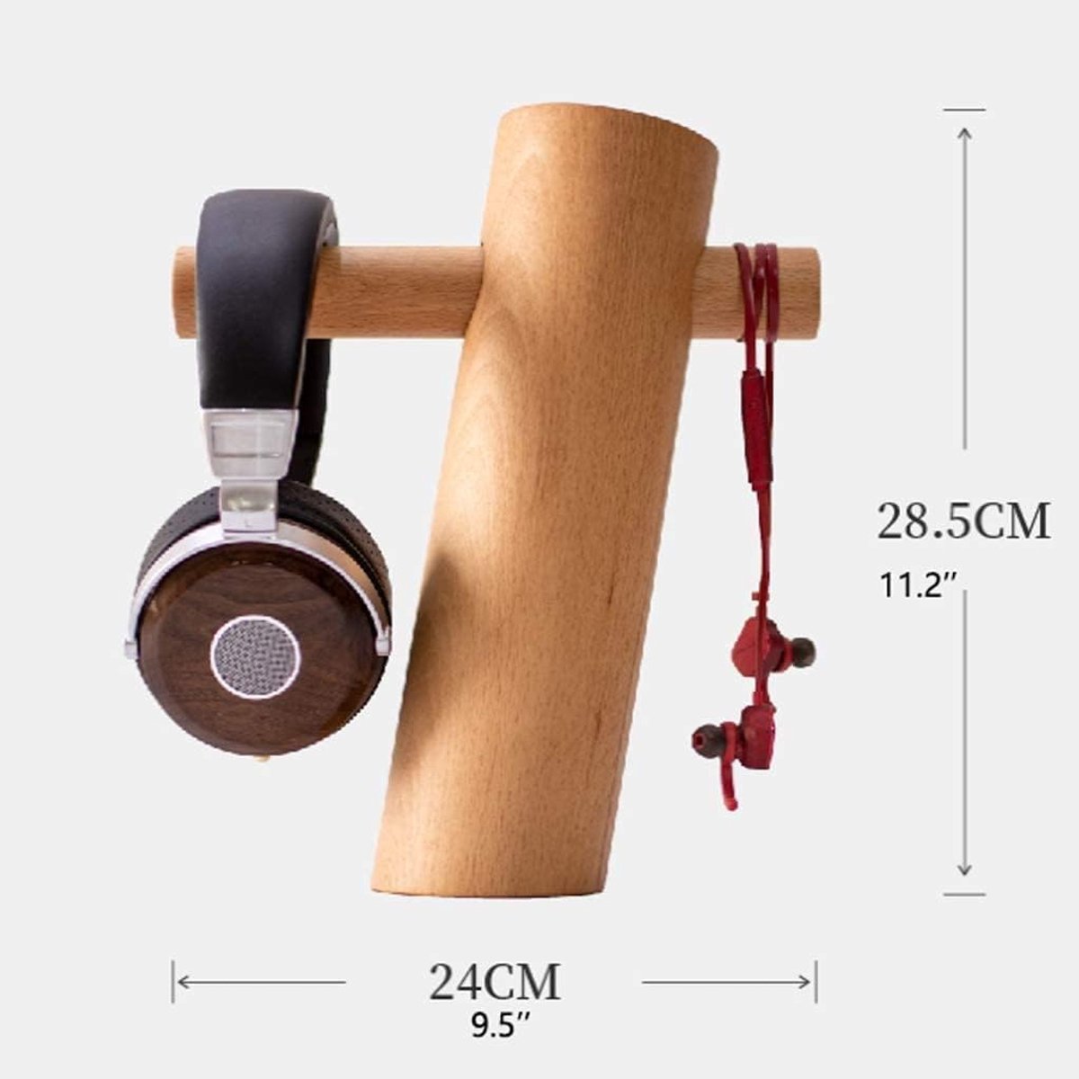 Hoofdtelefoon Houder - Oortelefoon Rack - Bureau Organisatie - Massief Hout Design - Niet Gespecificeerd - Walnoot Glas