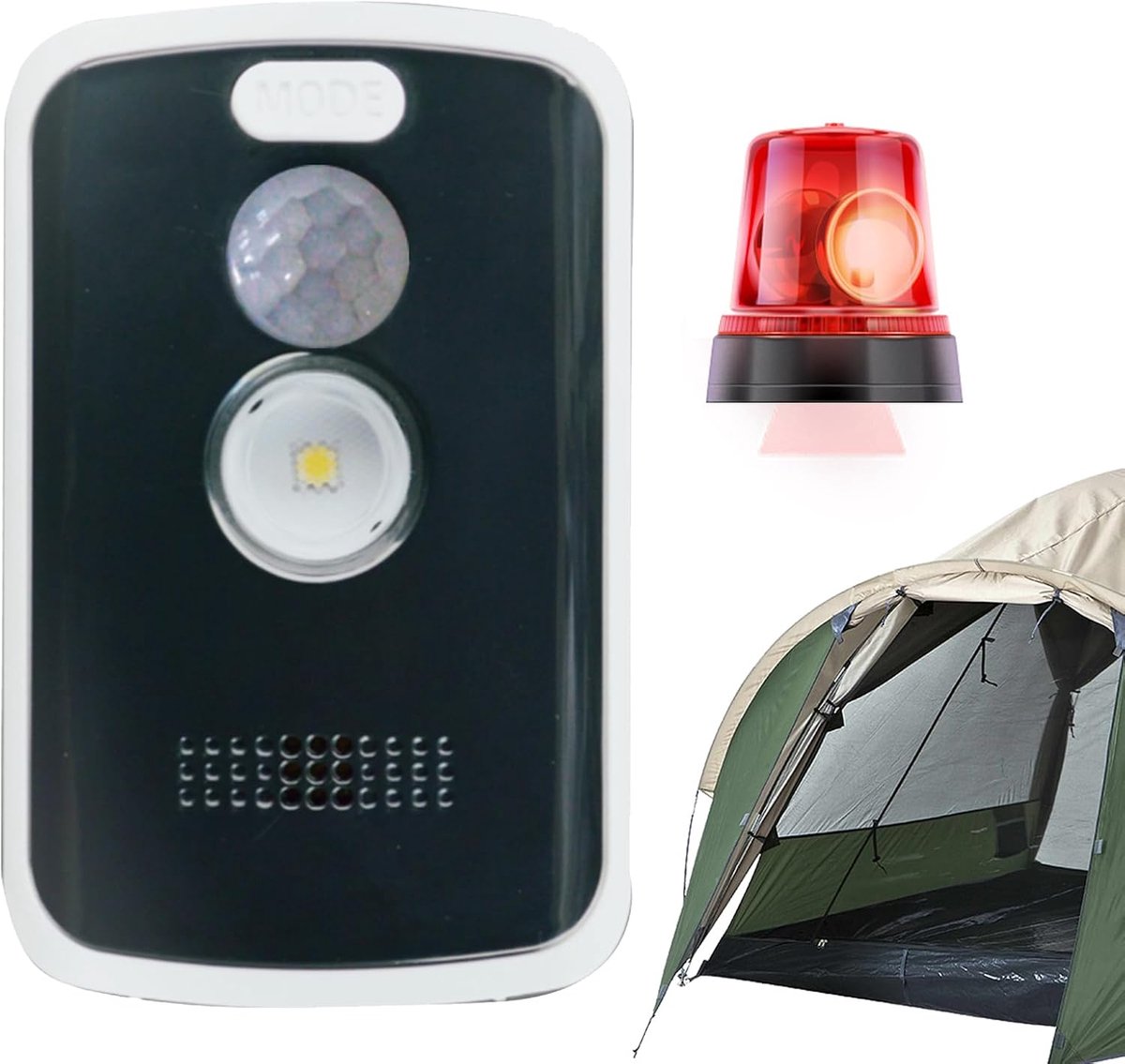 Draagbare bewegingssensor - Draadloos alarm - Thuis en reis - Krachtige installatie - 7.7 x 5 x 2.4 cm - Wit