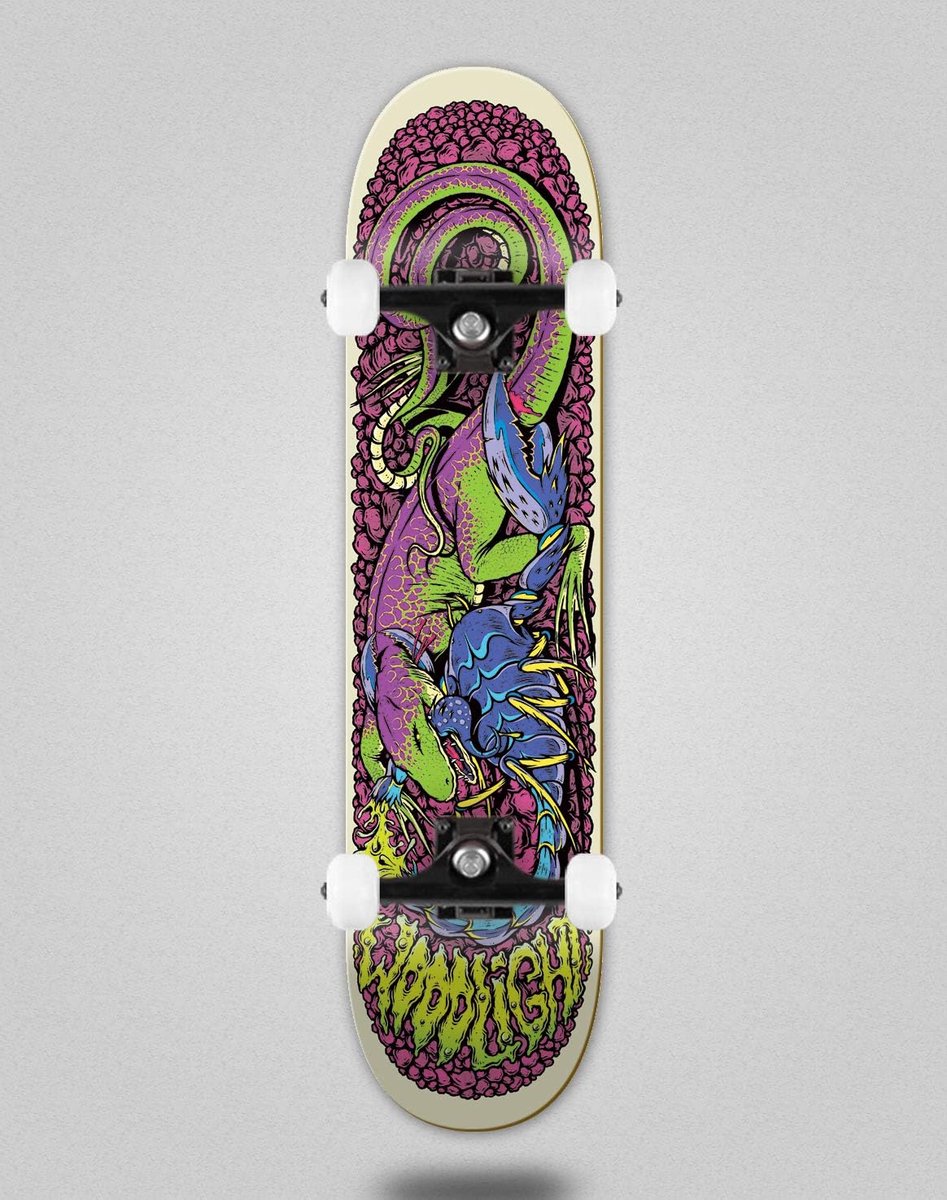 Skateboard Compleet Hout Board Buiten Sporten Attack Serie 7.875 Inch Natuurlijk Hout