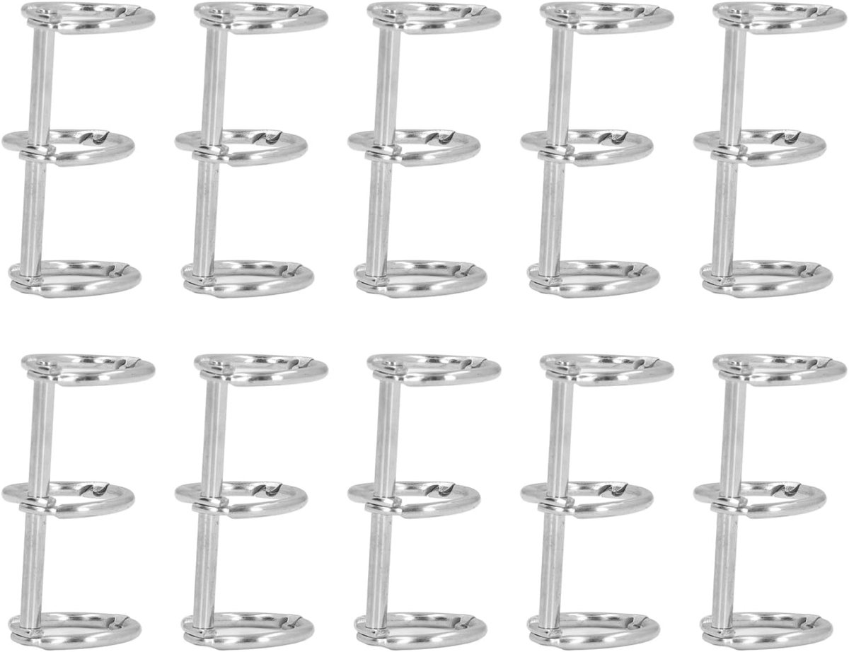 Metalen Boekenringen - Losse Blad Ringen - Notitieboekjes Organiseren - Roestvrij Staal - 10 Stuks - Zilver
