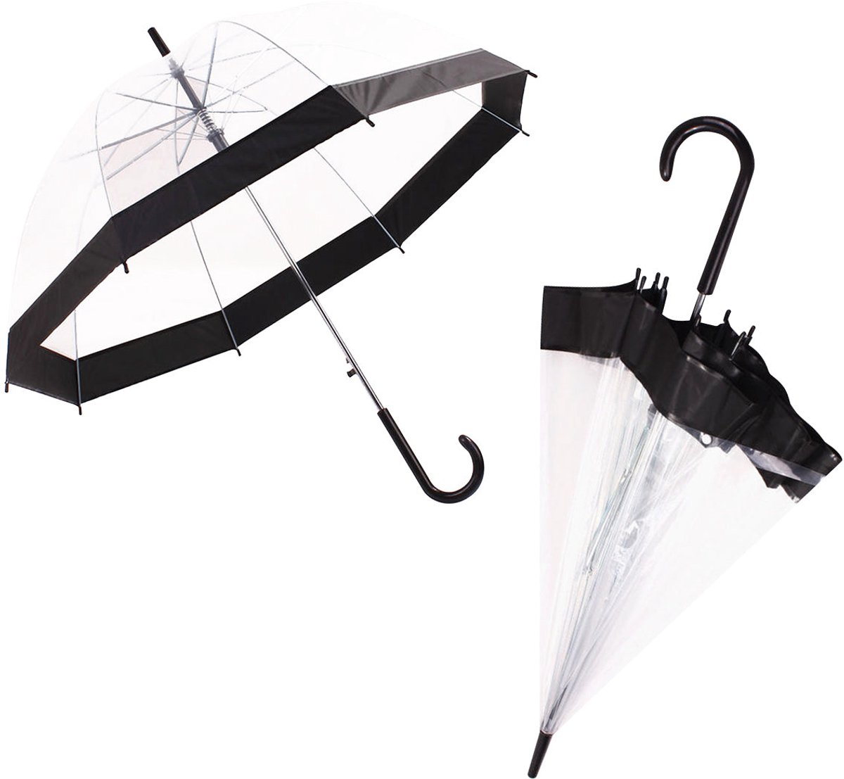 LE MONDE DU PARAPLUIE Automatische, doorzichtige paraplu in klokvorm,Doorzichtig
