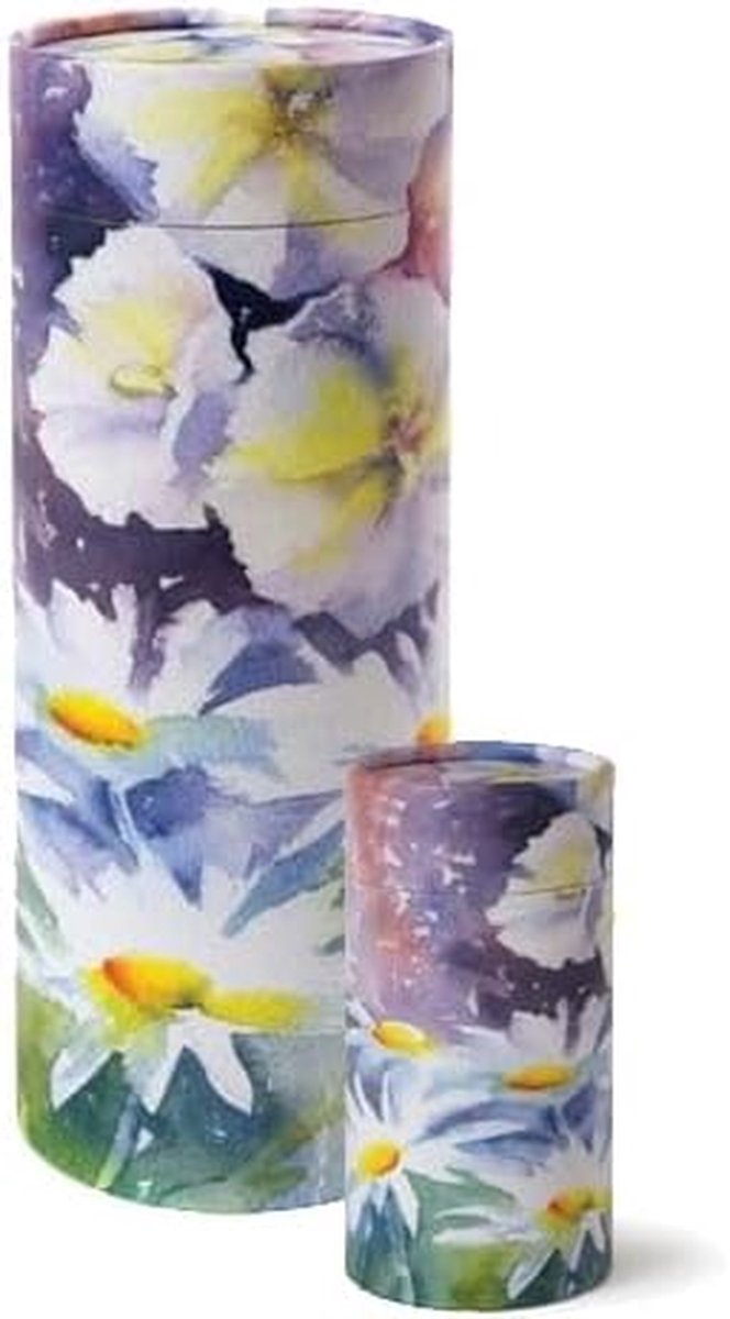 Strooikoker Wilde bloemen - Asverstrooier Urn - Waardige verstrooiing - Biologisch afbreekbaar materiaal - Tot 3.8 liter - Meerdere kleuren