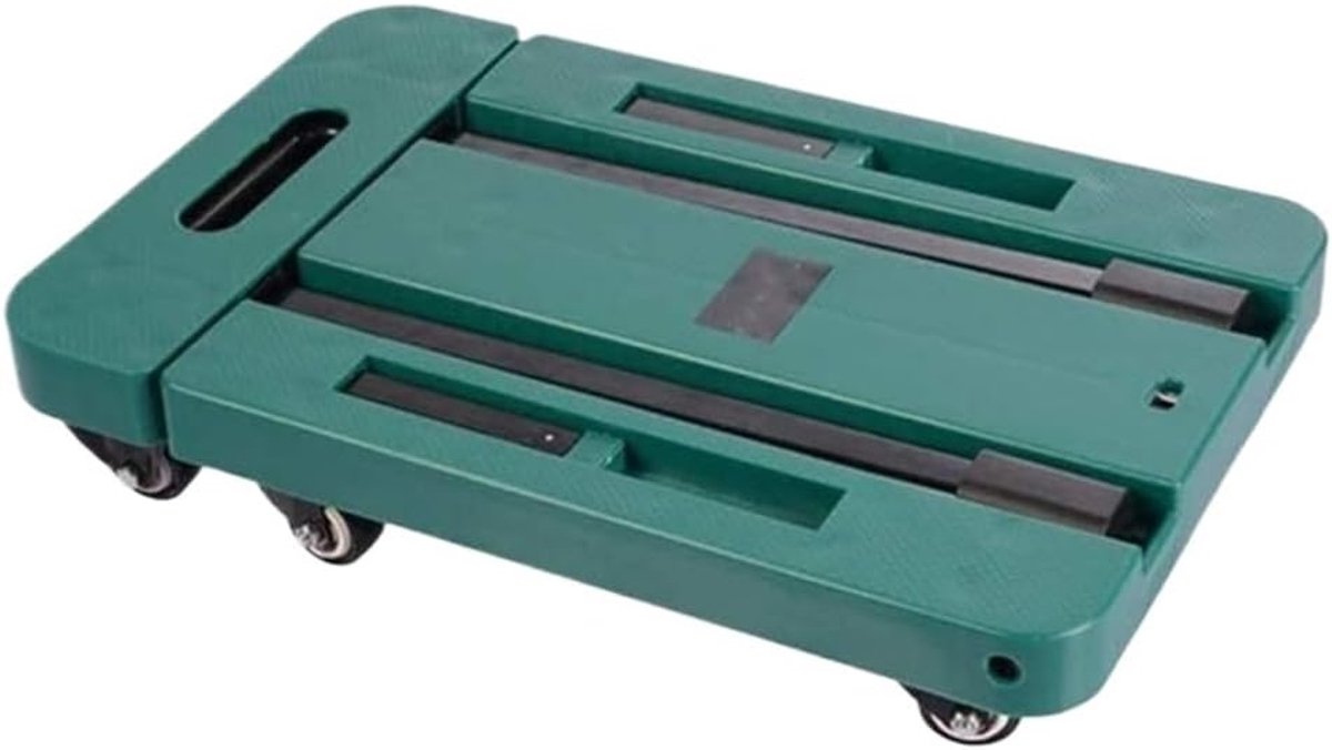 Opvouwbare steekwagen - Draagbare kar - Zwaar transport - 6 draaibare wielen - Tot 200 kg - Groen