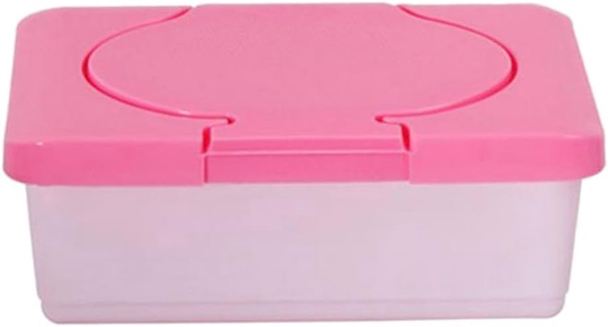 Doekjes Opbergdoos - Servet Houder - Baby Verzorging - Voorkomt Uitdroging - 19.5 cm - Roze