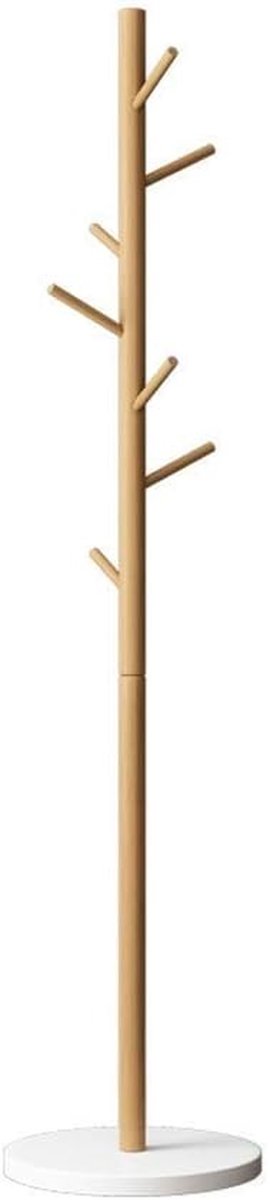 Houten Kapstok - Vloerrek - Opbergen Jassen - Solide Constructie - 170cm Hoog - Wit