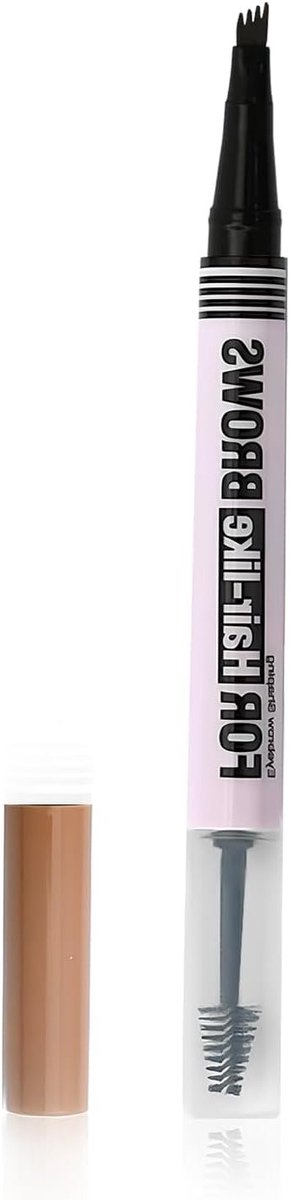 2-in-1 Oogbrauwpotlood met Gel, Waterdichte Oogbrauwpen voor Natuurlijk Uitziende Ogen, Langdurige Oogbrauwmake-up, Lichtbruin, Perfect voor Vormgeving en Definiëren