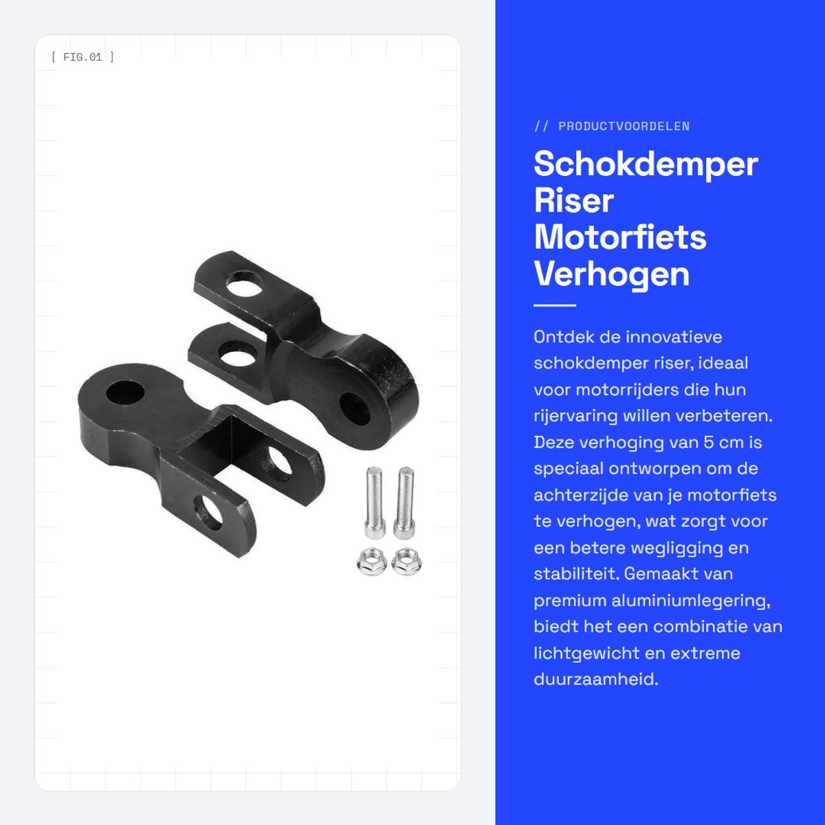 Dailygoods- Schokdemper Riser 5 cm Verhogen - 2 Stuks