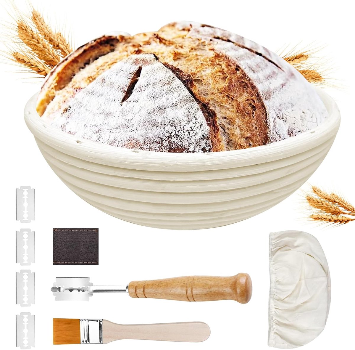 Gaarmand Rond - Brood Mand - Brood Bakken - Natuurlijk Rotan - 22 cm - Natuurlijk