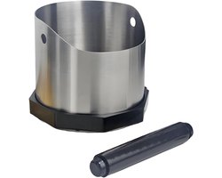 Koffie Knock Box - Afvalbak Koffiedik - Koffiezet Workflow - Stille Afvoer - 750 ml - Zilverkleurig