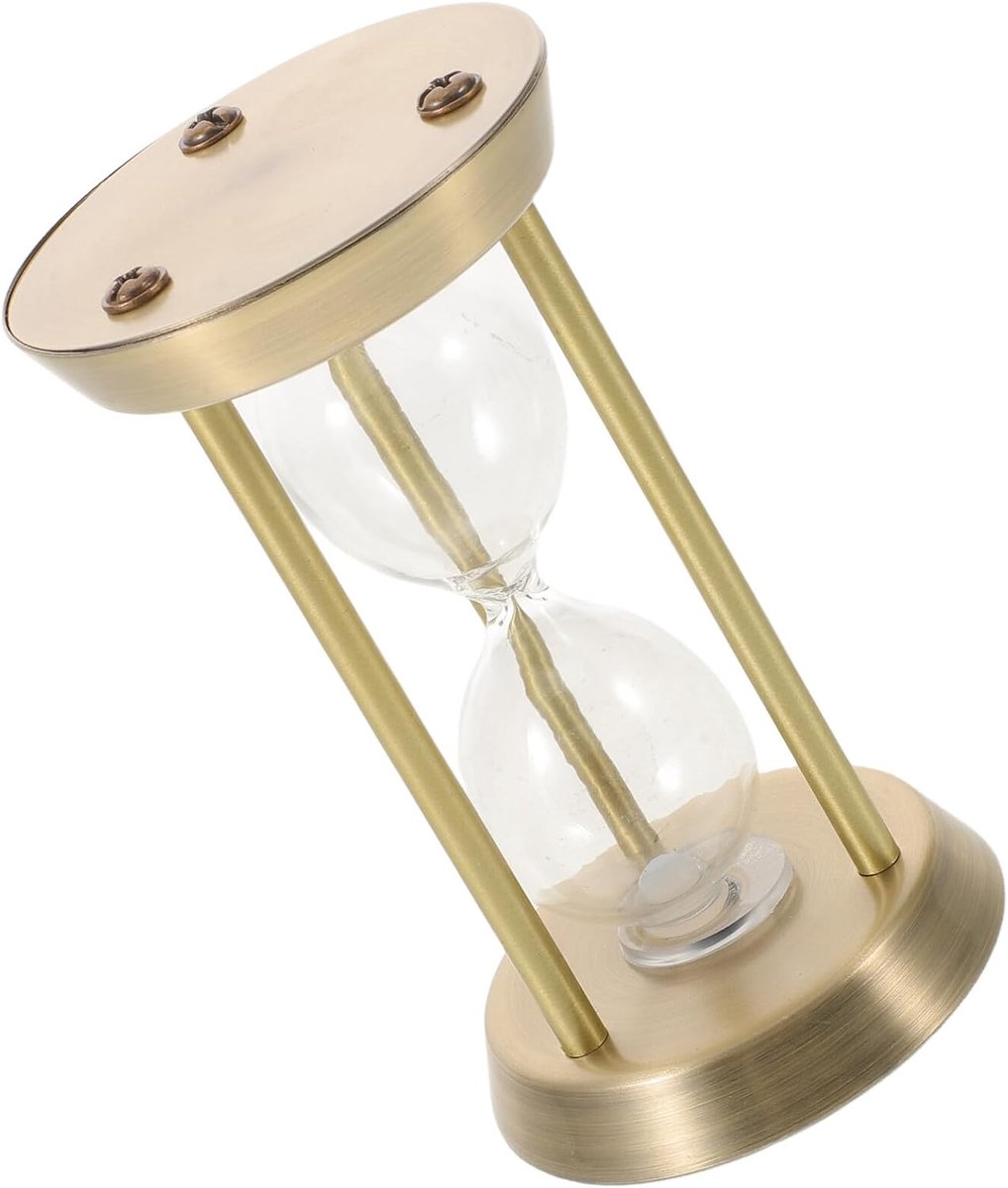 Vulbare Zandloper - Leeg Zandglas - Decoratie Maken - Vintage Metalen Frame - 65 x 115 cm - Goud