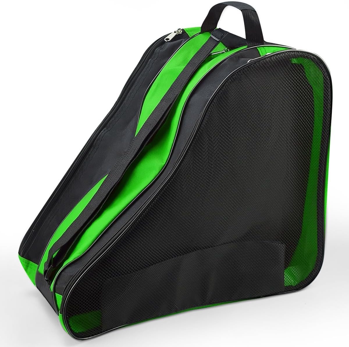 Ruime Skate Bag voor Volwassenen in Groen, Ideaal voor IJshockeyschaatsen, Ski Boots en Meer met Verstelbare Draagriem