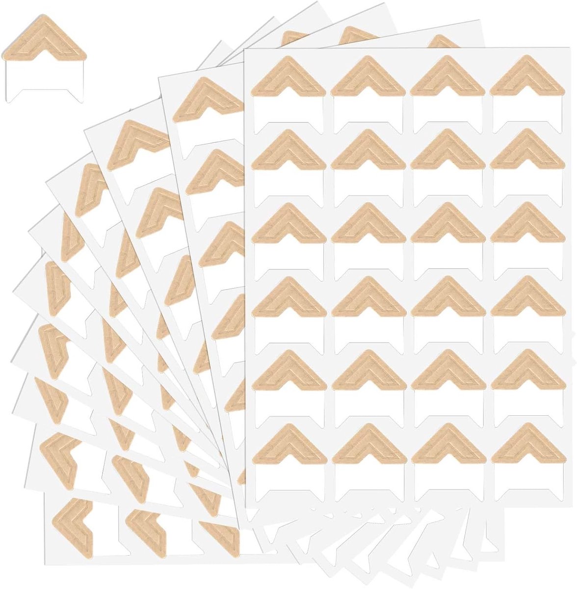 240 Stuks Zelfklevende Fotohoeken voor Fotoalbums - Bruine Hoeken voor DIY Fotoprojecten, Scrapbooking en Creatieve Albums