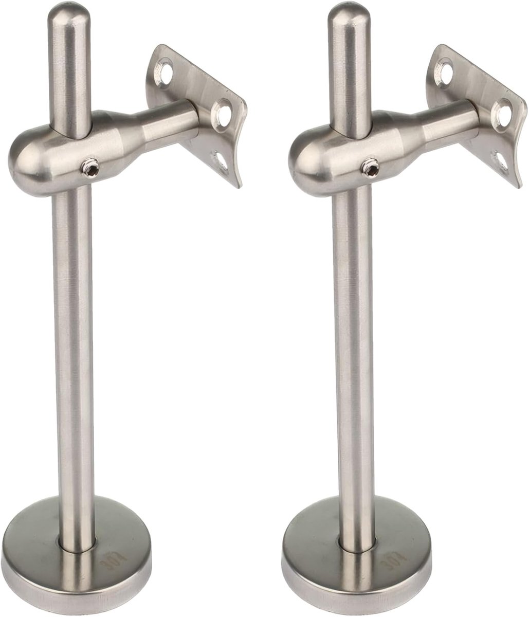 Leuning Beugels - Steun Beugels - Extra Stabiliteit - Verlengd Gebogen Ontwerp - 20 cm Lengte - Zilver