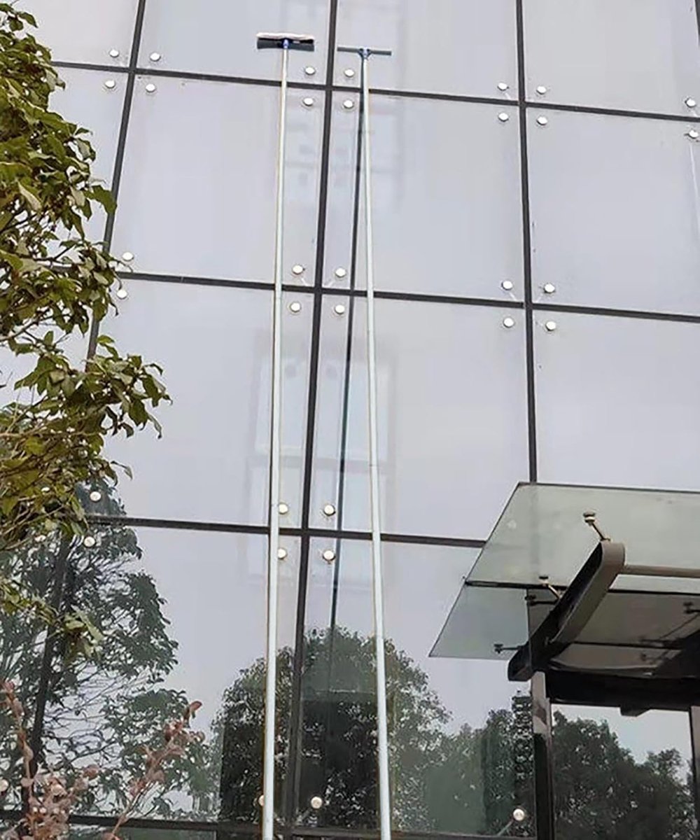 Raam Wasapparatuur - Glas Schoonmaker - Hoge Ramen Zemen - Telescopische Pool - Tot 15 Meter - Grijs