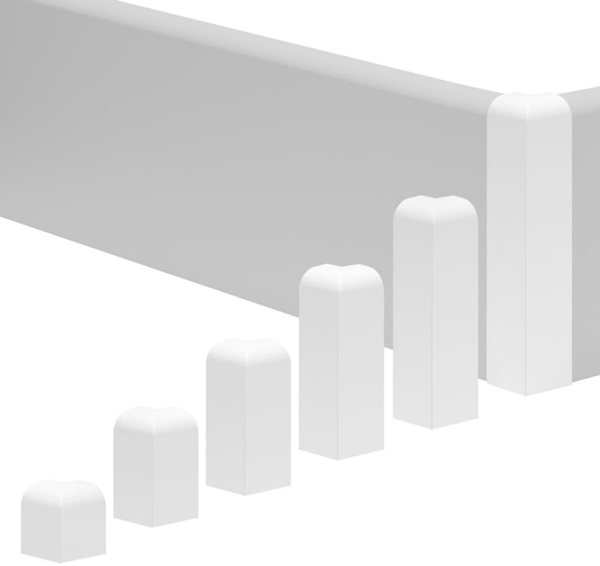 Hoekprofiel Plint - Plint Accessoire - Afwerking Muren - Perfecte Pasvorm - 18 x 100 mm - Wit