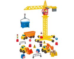 Ecoiffier Abrick Chantier de Construction avec Grue et 3 Véhicules