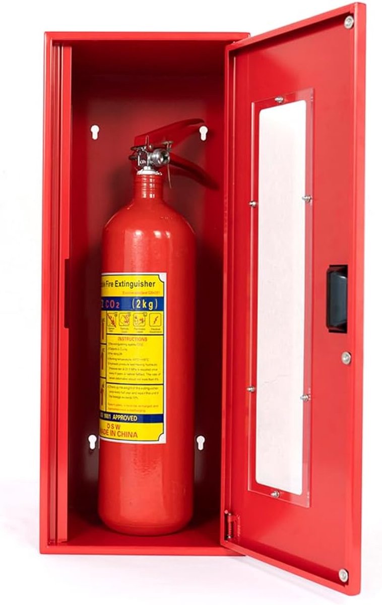 Brandblusserkast Groot - Brandblusser opslag - Veiligheid verbeteren - Weerbestendige constructie - 58x23x18 cm - Rood