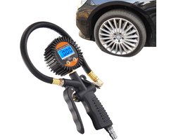 Bandeninflator - Luchtpomp - Voertuig Onderhoud - Digitale Manometer - 26 cm - Zwart