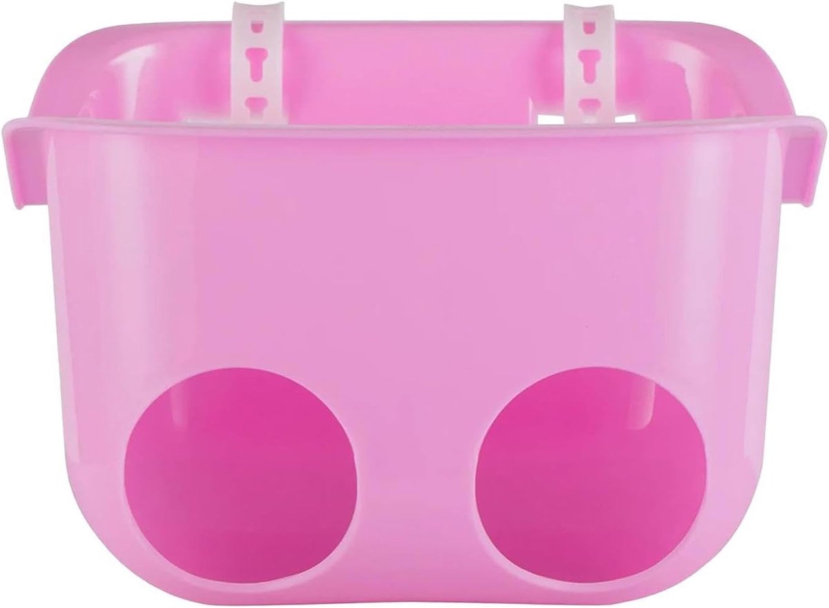 Kinderfietsstoeltje - Poppenmand fietsklem - Poppen meenemen - Verstelbare riemen - 22 x 18 x 14 cm - Roze
