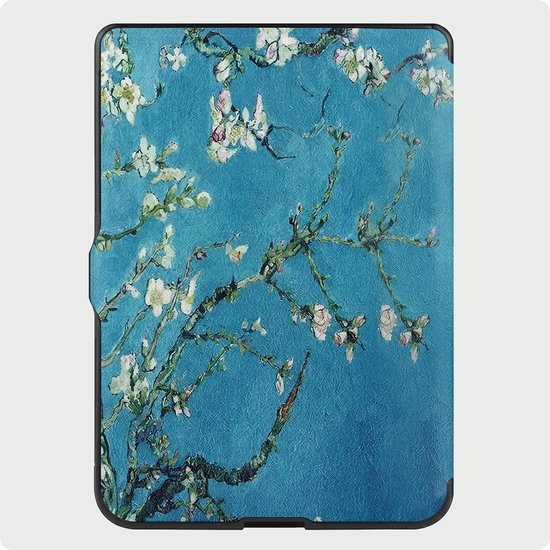 Hoes Geschikt voor Kobo Nia Hoesje Bookcase Cover Hoes Trifold Met Screenprotector - Hoesje Geschikt voor Kobo Nia Hoes Cover Case - Bloesem — afbeelding 5