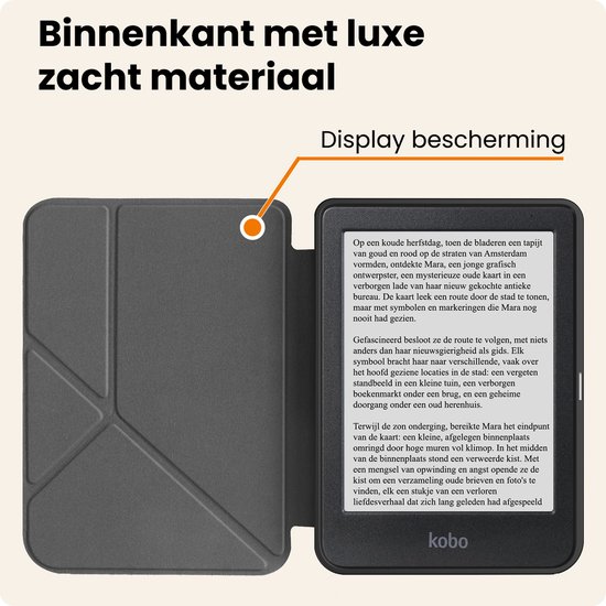 Hoesje Geschikt voor Kobo Clara 2E Hoes Book Case Trifold - Hoes Geschikt voor Kobo Clara 2E Hoesje Book Cover Met Screenprotector - Don't Touch Me van Hoesje  — afbeelding 4