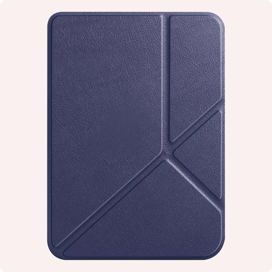Hoes Geschikt voor Kobo Clara 2E Hoesje Bookcase Cover Book Case Hoes Sleepcover Trifold - Donkerblauw — afbeelding 5
