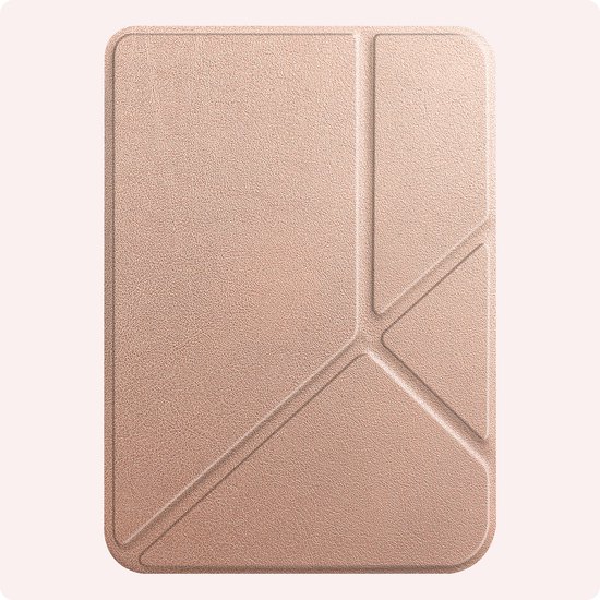 Hoes Geschikt voor Kobo Clara 2E Hoesje Bookcase Cover Book Case Hoes Sleepcover Trifold - Rosé Goud — afbeelding 4