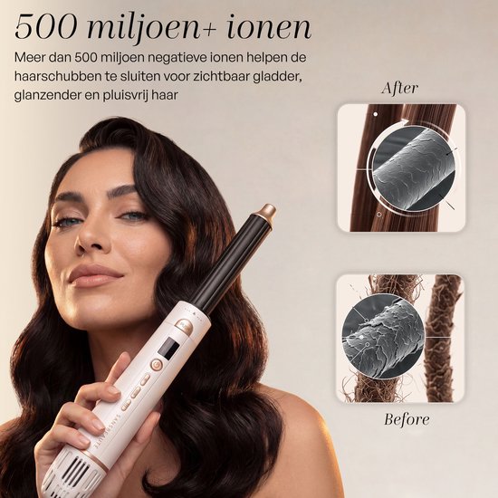 Sansbeauté® 8-in-1 Airstyler met Diffuser - Multistyler - Föhnborstel Kort Haar - Haarkruller - Haarstyler - Haardroger - Warmteborstel - Krulborstel - Krultang - Haarstijler - Stijlborstel - 5 in 1 Hairstyler