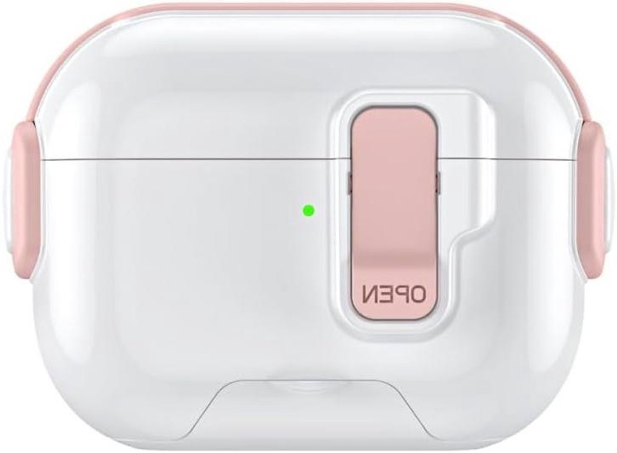 AirPods Pro Hoesje - Beschermhoesje Opladerhoes - Oplader Beschermen - Ingebouwde Standaard - 4 Hoeken Beschermd - Roze