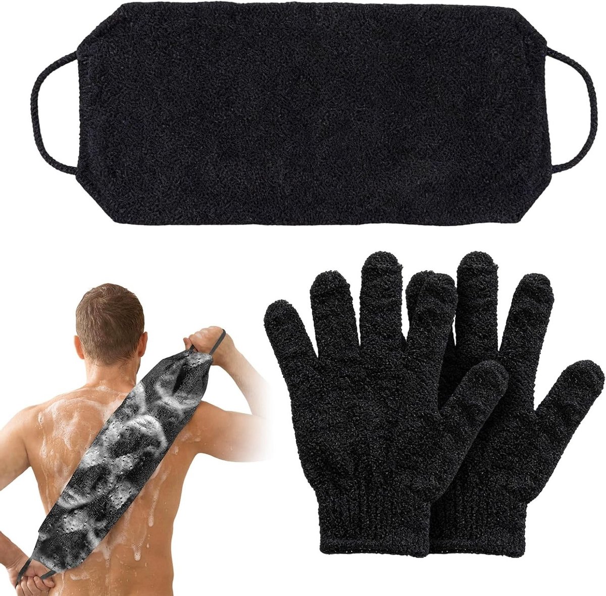 Exfoliërende rugschrobber - Badhandschoenen - Verwijdert dode huidcellen - Voor een frisse huid - ShopVlot