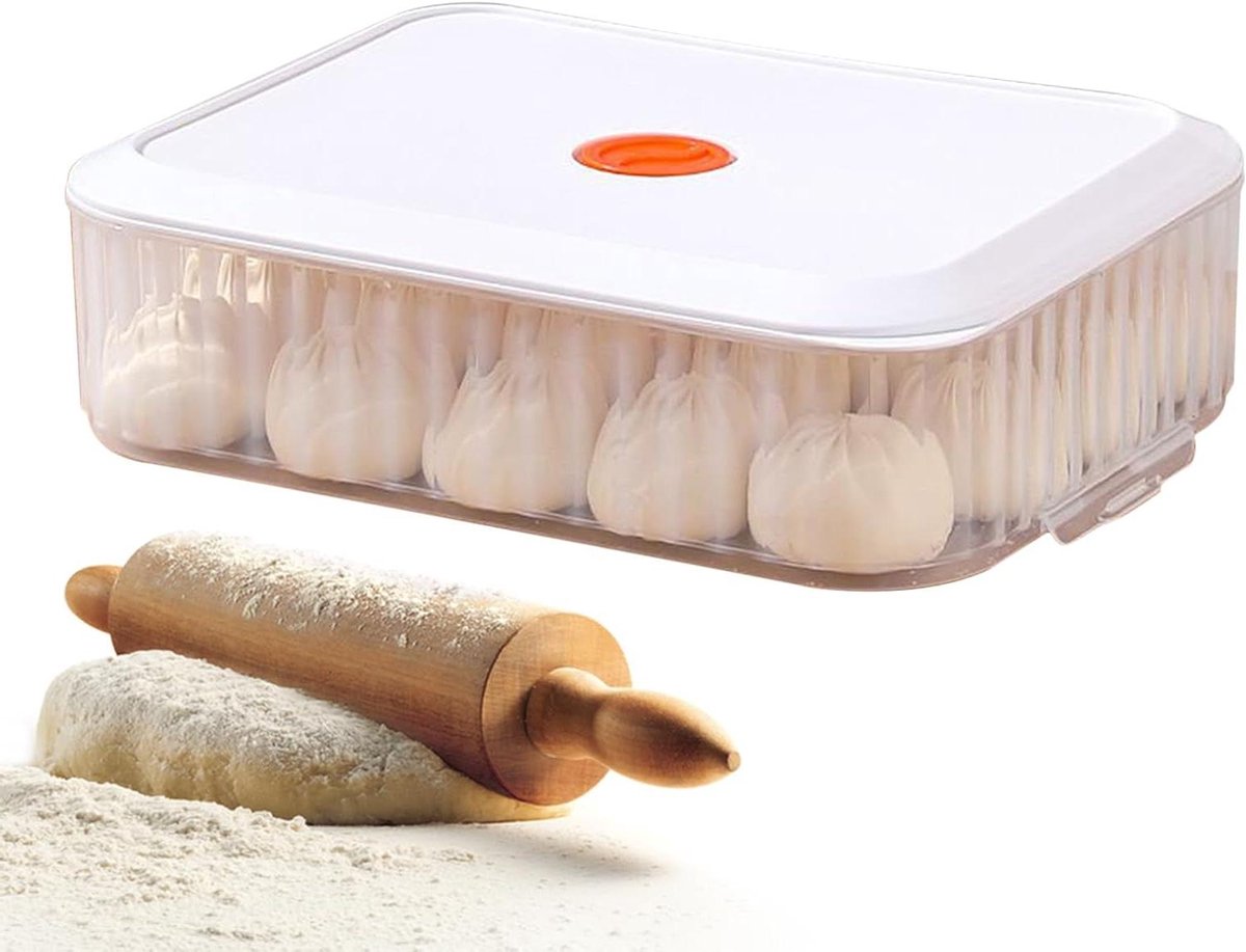Gistingscontainer Brood - Pizza Houder - Bakken en Rijzen - Vormvaste Technologie - 33 x 24 x 10 cm - Transparant