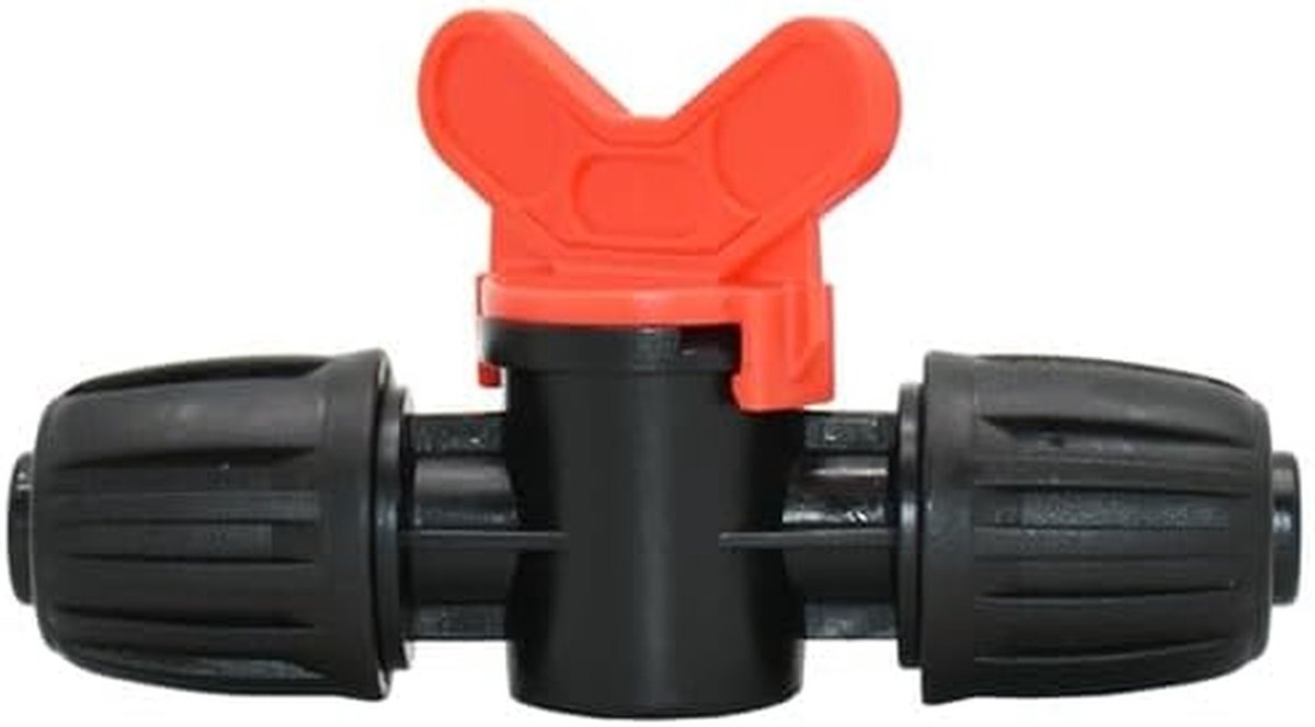 Tuinslang Kraan - Waterafsluiter - Irrigatie Regelen - Verstelbare Flow - 15 Stuks - Rood Zwart