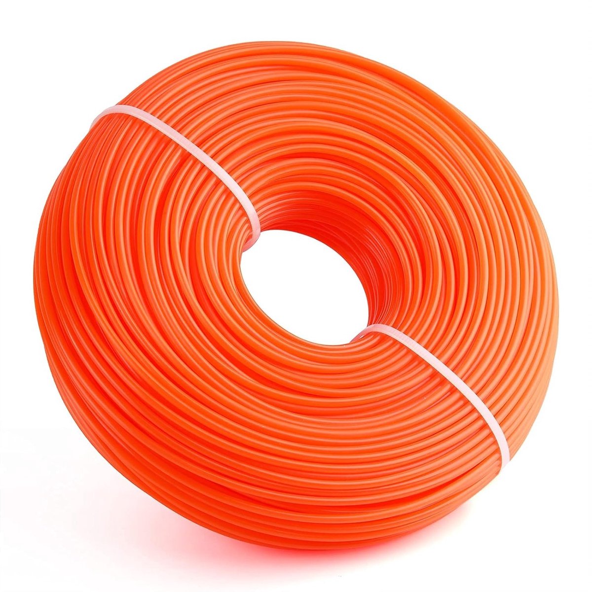 Ronde trimmerdraad 2.4 mm x 96 m in oranje voor grasmaaier en tuinonderhoud, duurzaam en sterk