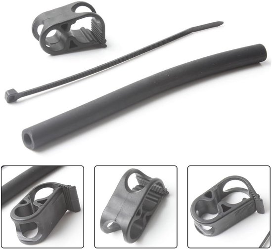 Vervangende Slang en Klem Set - Kite Ventiel Connector - Kitesurfen Reparatie - Nylon Materiaal - 20 cm Slanglengte - Zwart — afbeelding 4