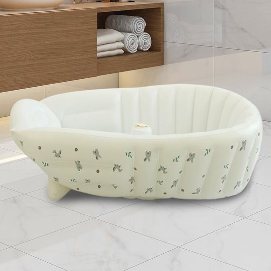 Baby Badje - Draagbaar Zwembadje - Veilig Baden - Verstelbare Ondersteuning - 90x55cm - Konijnenkop — afbeelding 3