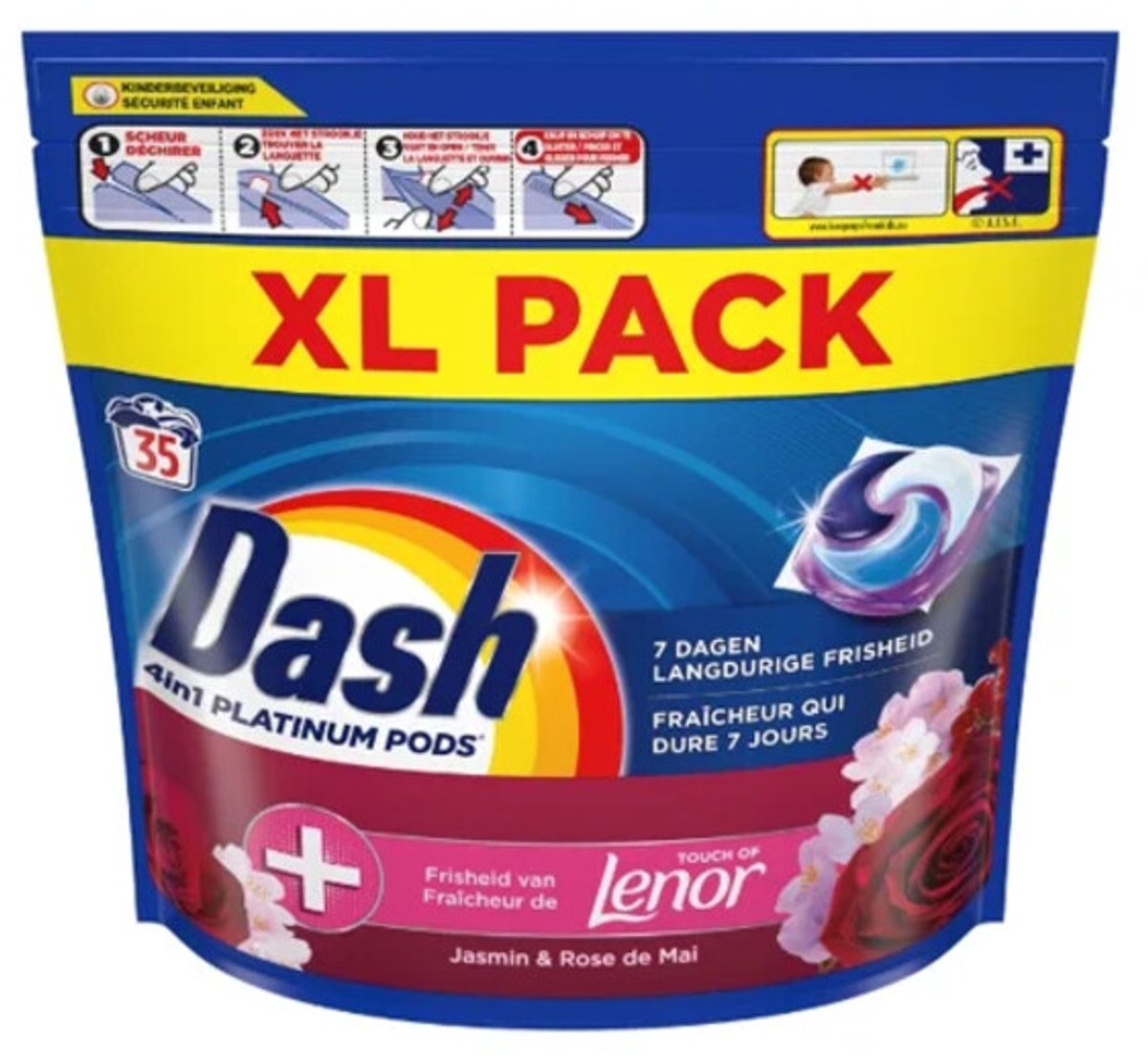 Dash Wasmiddelcapsules 4in1 Pods Jasmin & Rose de Mai 35 stuks