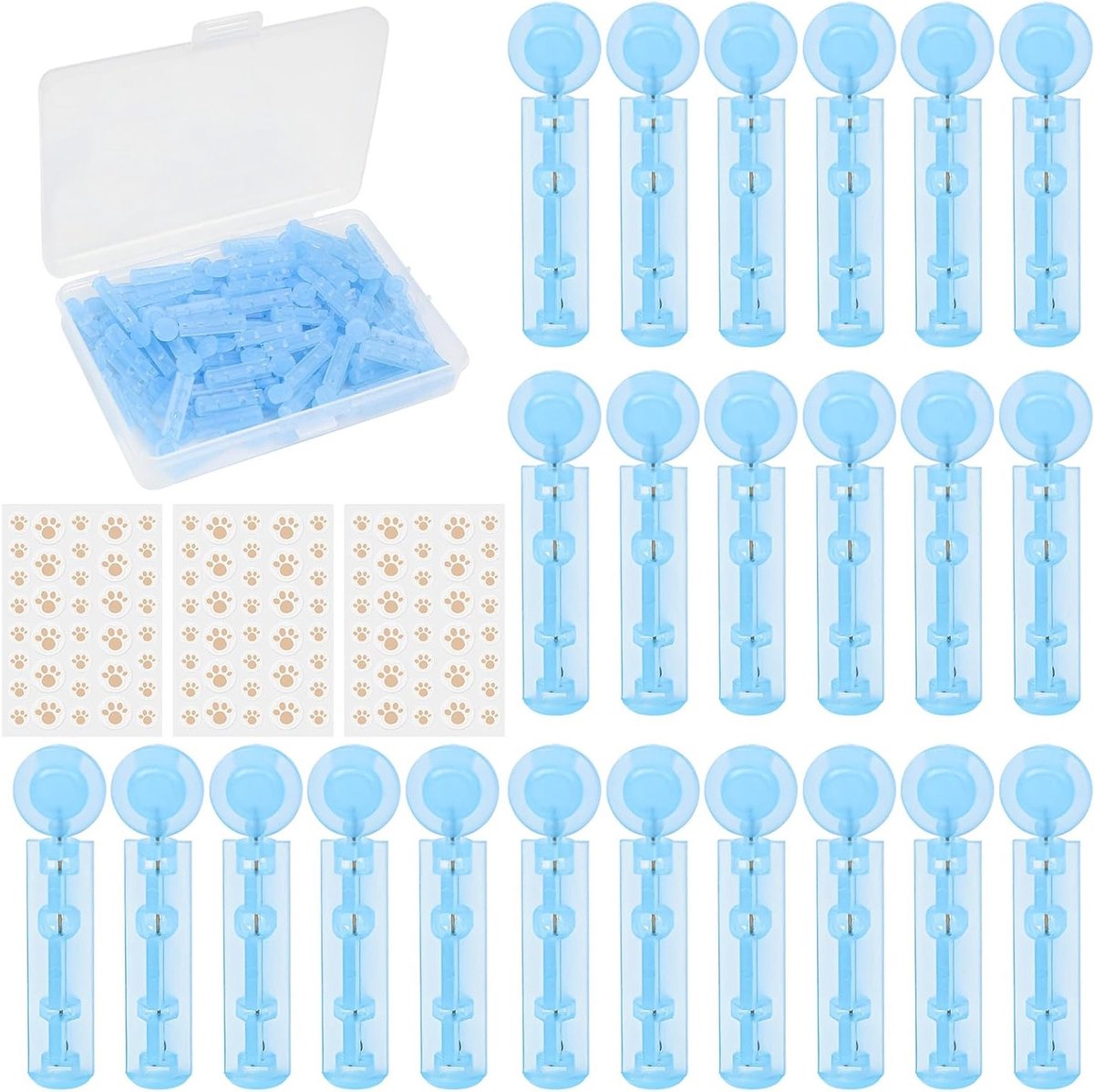 100 Stuks Wegwerp Acne Naalden - Draagbare Kit voor Het Verwijderen van Mee-eters en Witte Puntjes, Steriele Naalden met 108 Stickers voor Thuisgebruik en Huidverzorging