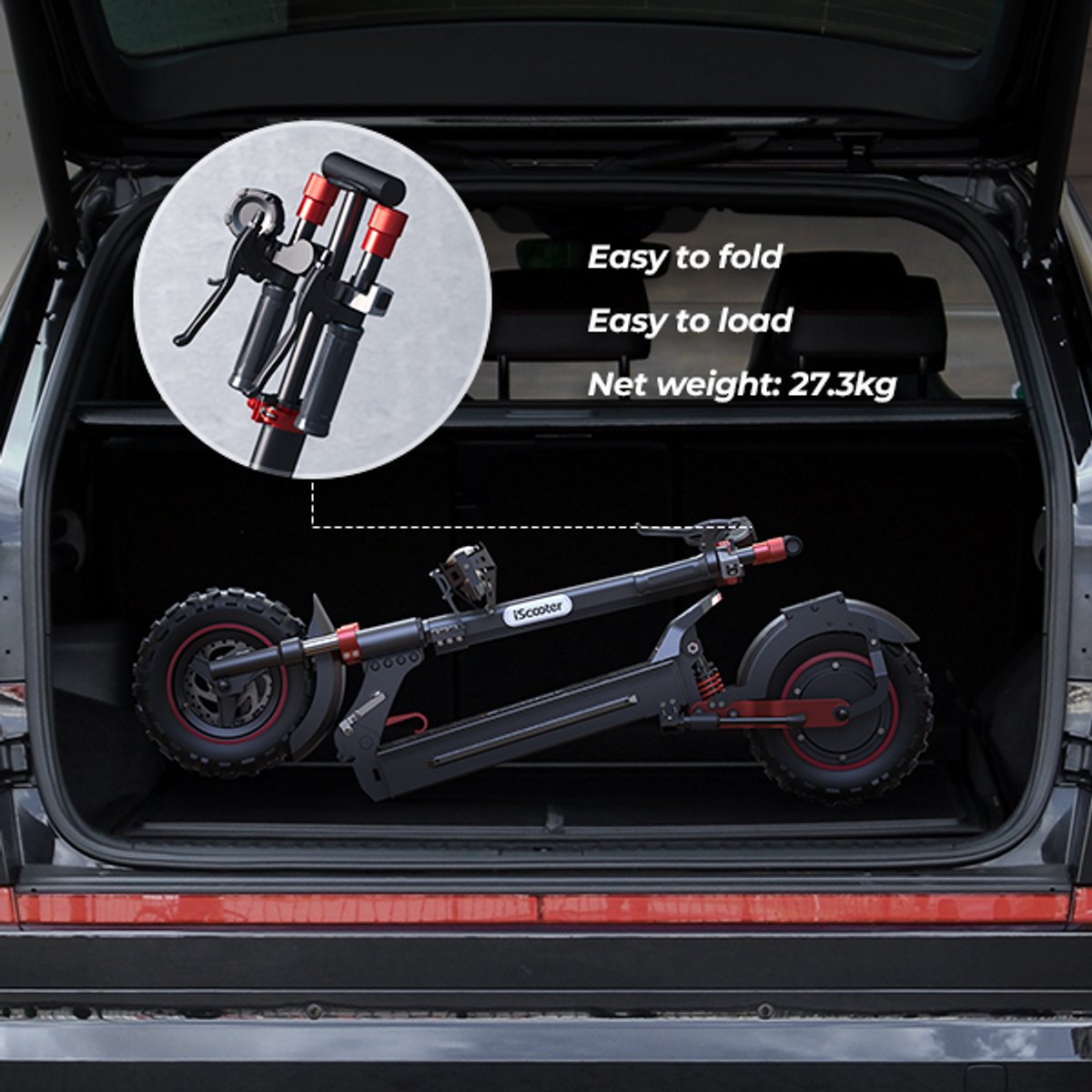 iScooter iX5S Elektrische scooter - 11-inch all-terrein luchtbanden - 60km actieradius - Maximaal laadvermogen 150 kg - Maximumsnelheid 25 km/u - zwart – foto 2