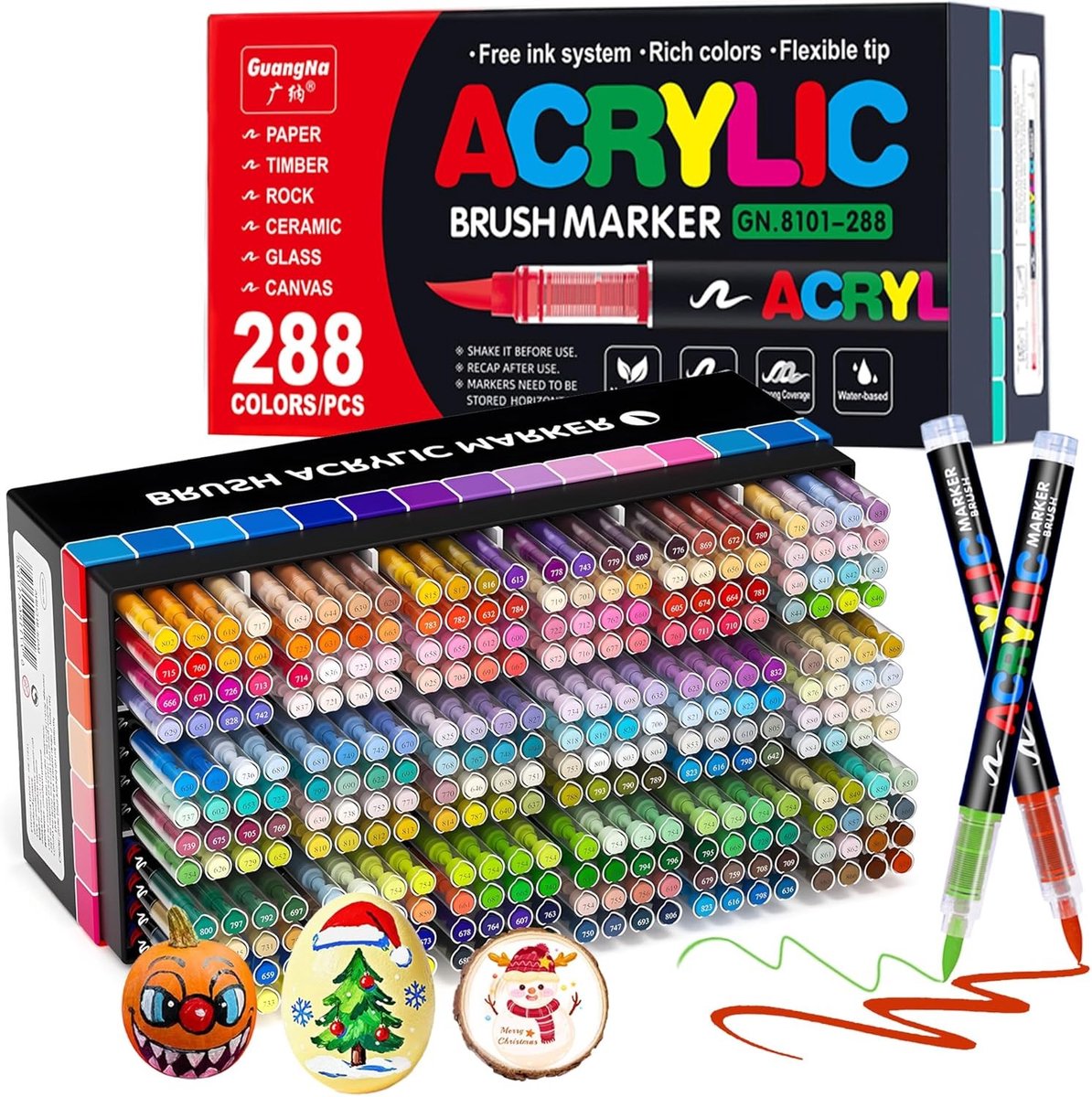 Acrylverf Markers - Multicolor - Flexibele Penseelpunt - Vervangbare Tips - Voor Volwassen Kunstenaars