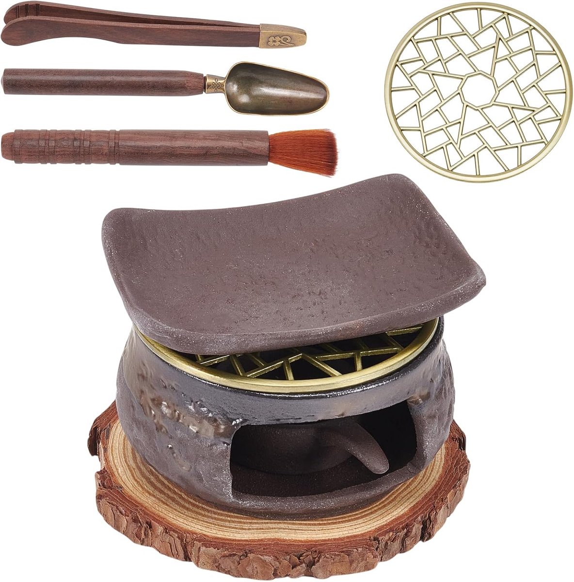 Keramische wierookbrander Kit, Vintage Zen Essentiële Aromatherapie - ShopVlot