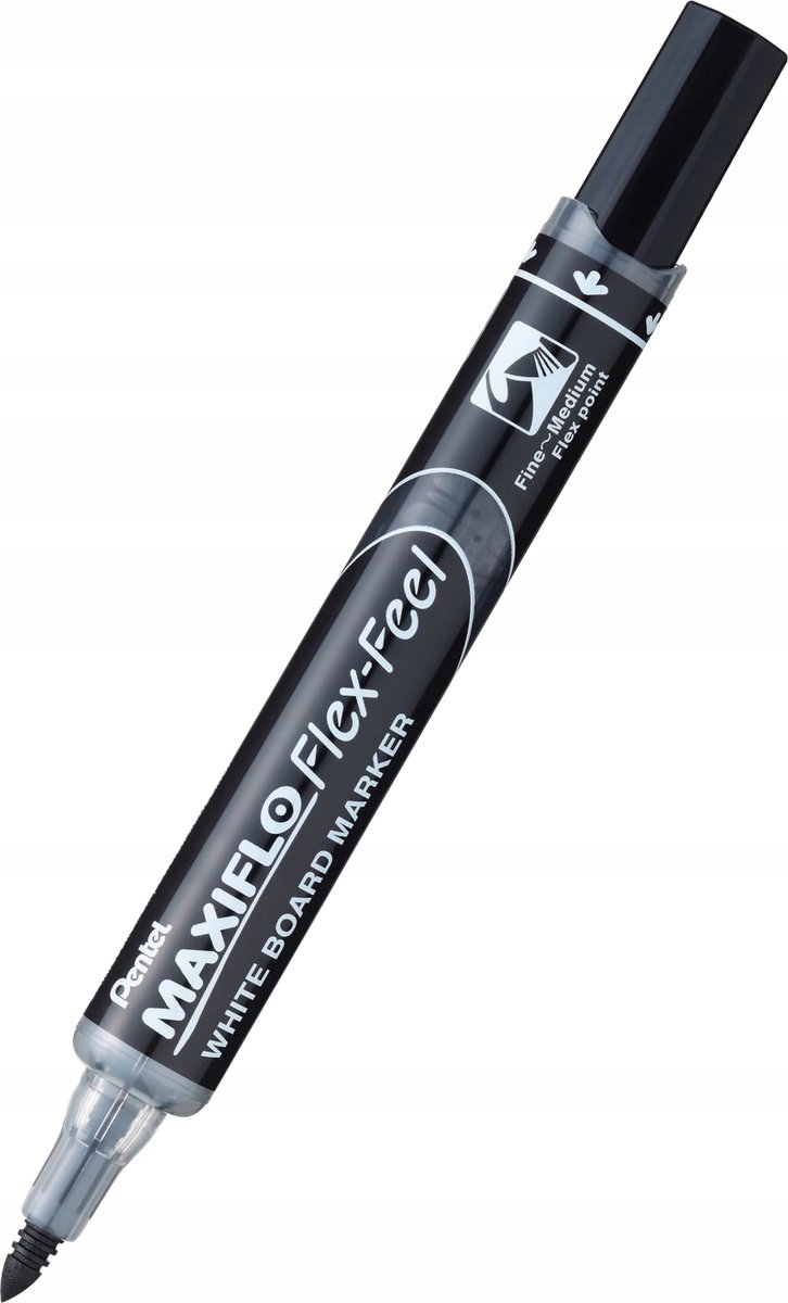 Pentel Whiteboard Marker Zwart Flex Feel - Vloeiende Lijn