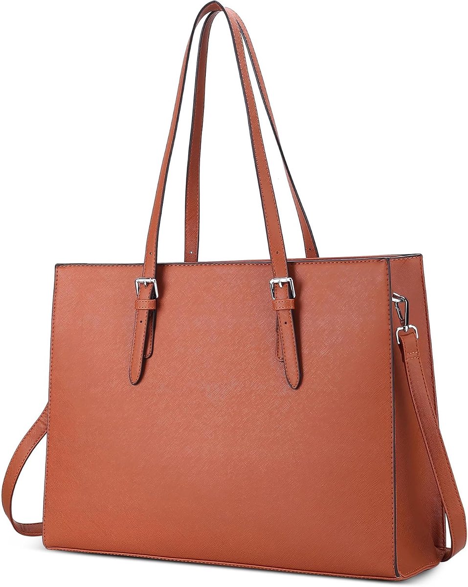 Large Laptop Bags for Women, 15.6 Inches, Classic Handbag, Multiple Compartments, Shoulder Bag for Travel, University - ShopVlot