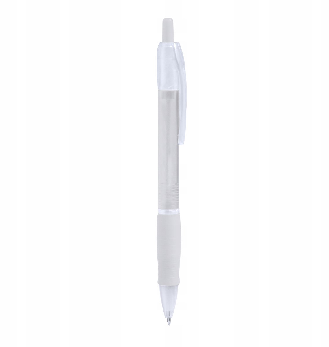 Wit Pen met Knop - Ergonomisch handvat - Blauwe inkt