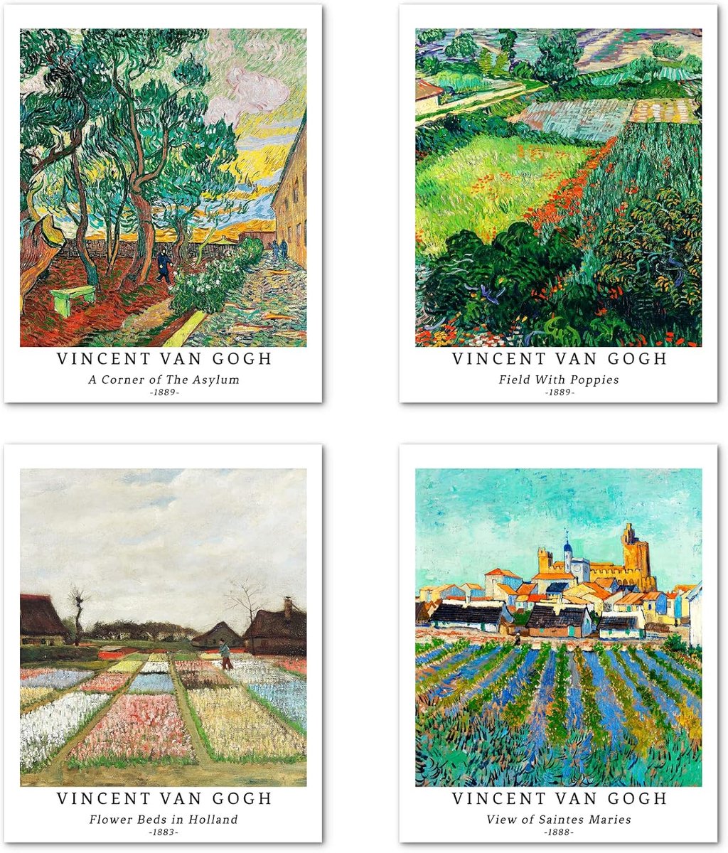Berkin Arts Wall Art Not Framed Prints Giclee Art Paper Set of 4, 8x10 inch Landscape Artwork, Modern Decoration Trees - ShopVlot