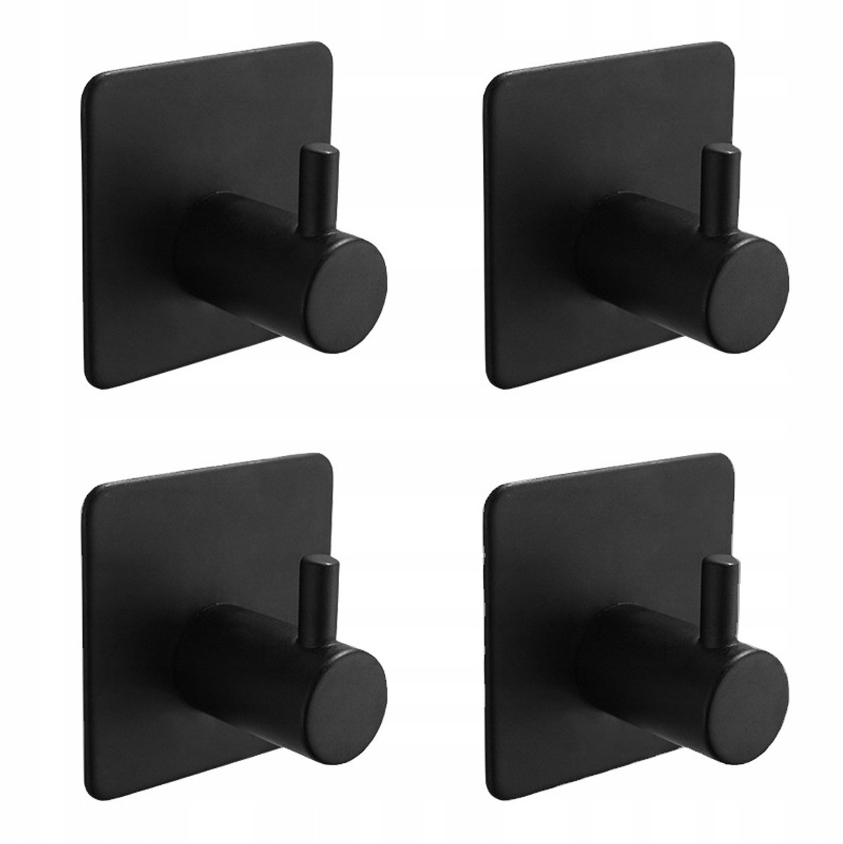 4x Zelfklevende Haken RVS Zwart - Badkamer & Keuken