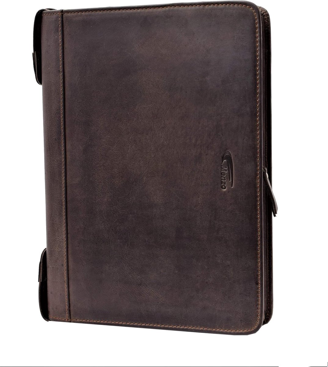 MENZO Leather Notepad, Vintage Buffalo Leather, Document Folder, Leather Folder, Writing Binder, Business Folder - ShopVlot