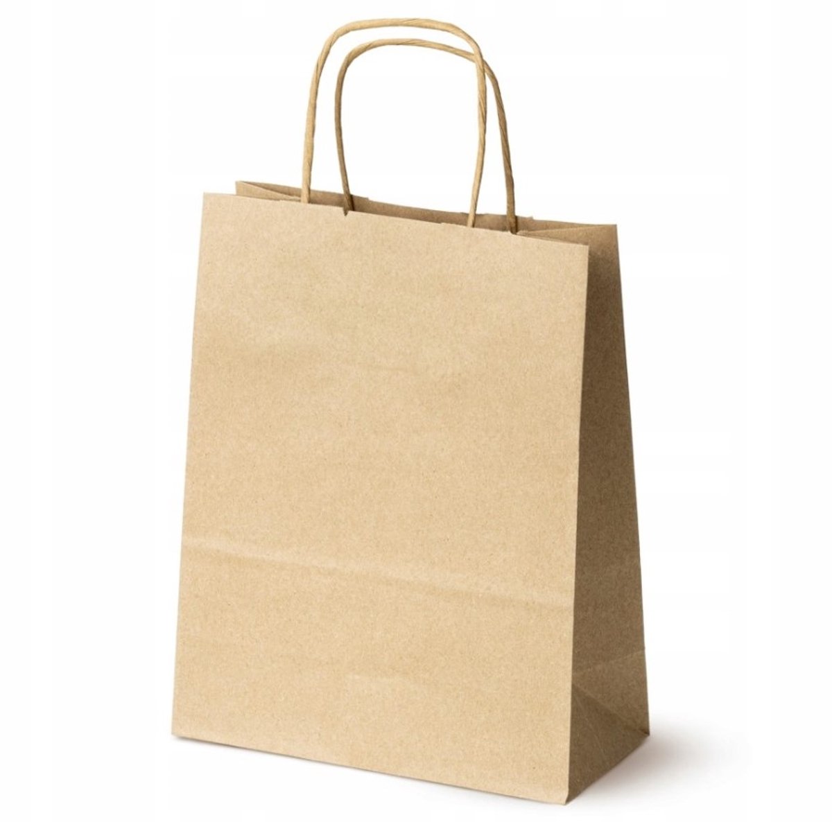 25x Bruine Papieren Zakken PREMIUM 180x80x220 mm met Gedraaide Handgrepen