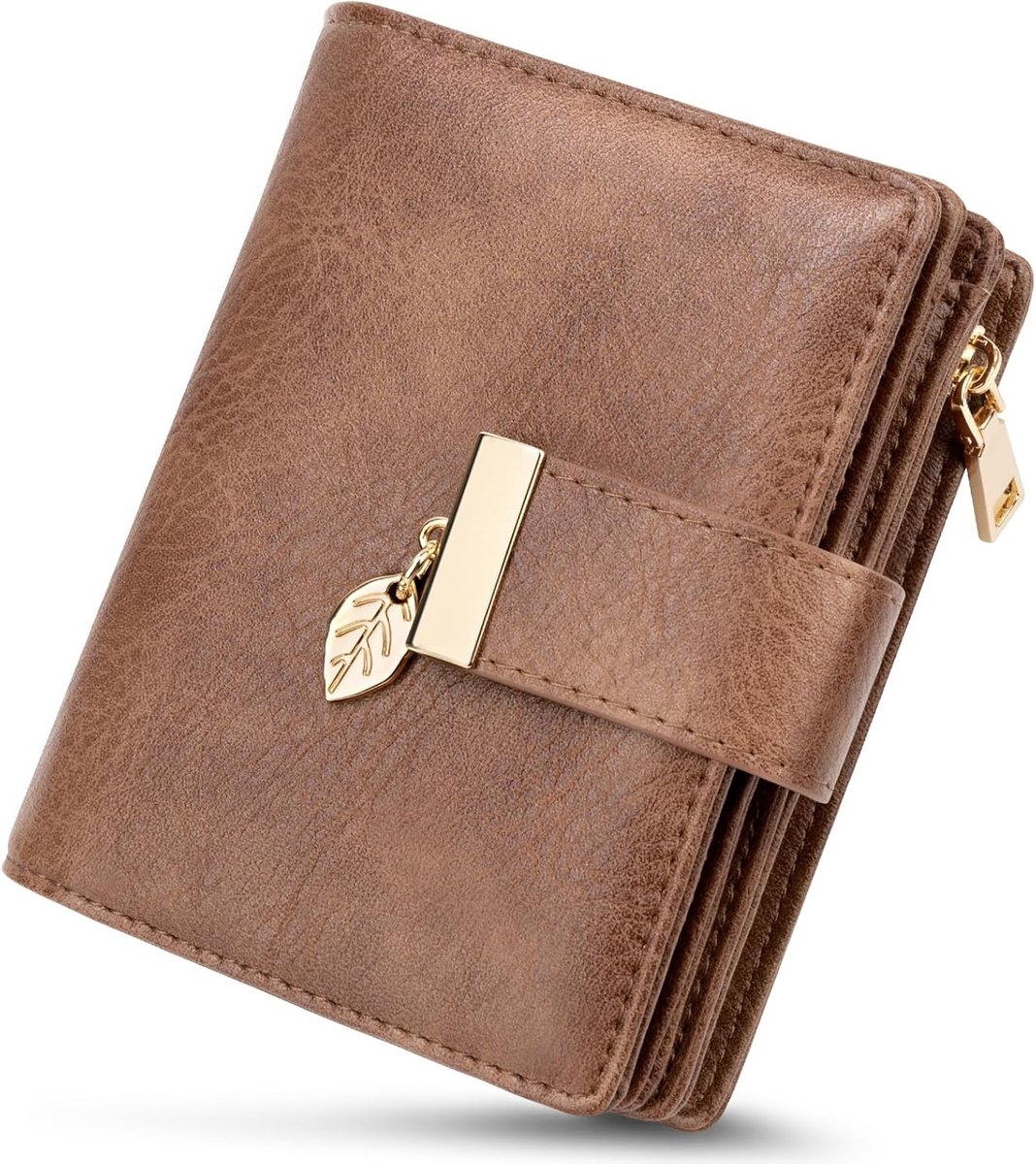 Women's Wallet Small RFID Blocking PU Leather Large Capacity Wallet for Women with 14 Card Slots and Zip Coin - ShopVlot