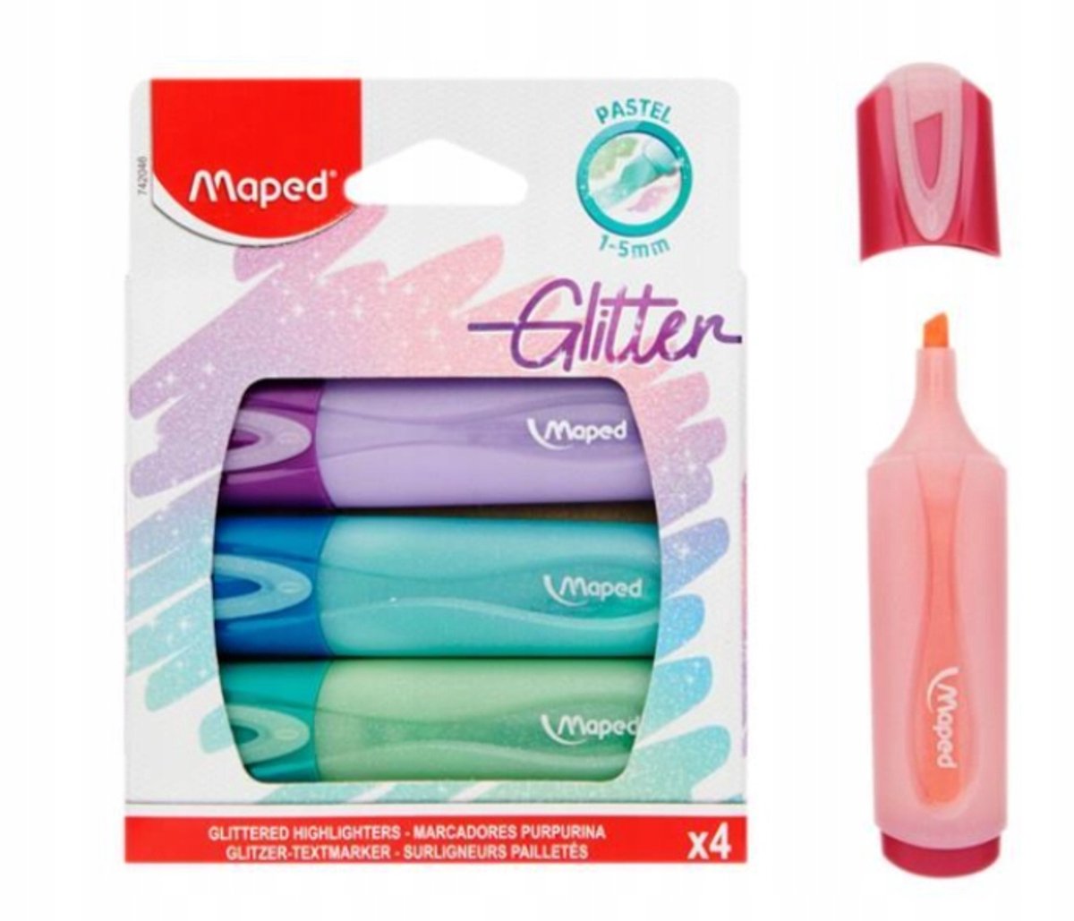 Maped Glitter Markers Pastel Set - 4 Kleuren